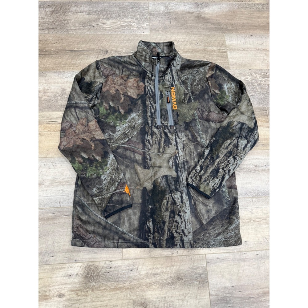 Nomad Mens Camouflage Quarter Zip Fleece Pullover Jacket Woodland Camo Large